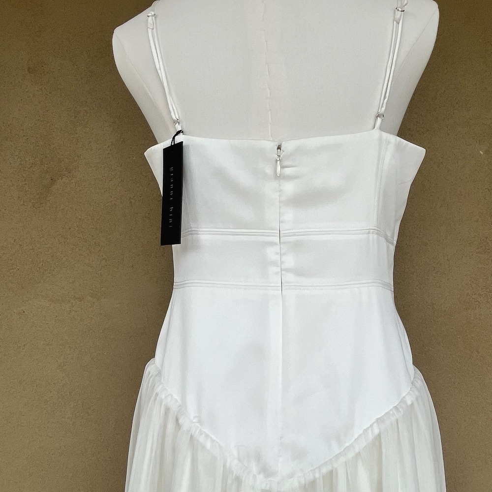 Gianni Bini Caelynn Bell Mary Drop Waist Maxi Dress White Sm 6 NWT Wedding Bride - Picture 8 of 16